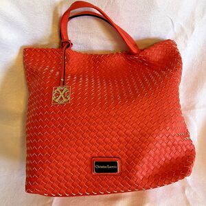 Christian Lacroix Purse - Woven Design - Salmon / Coral